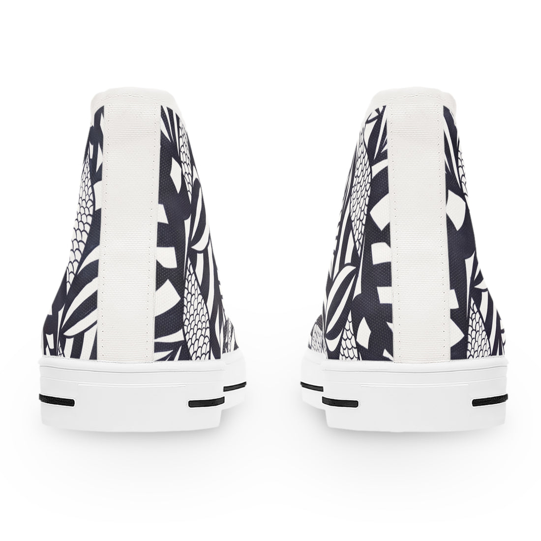 White Tropical Minimalist Women's AOP High Top Sneakers