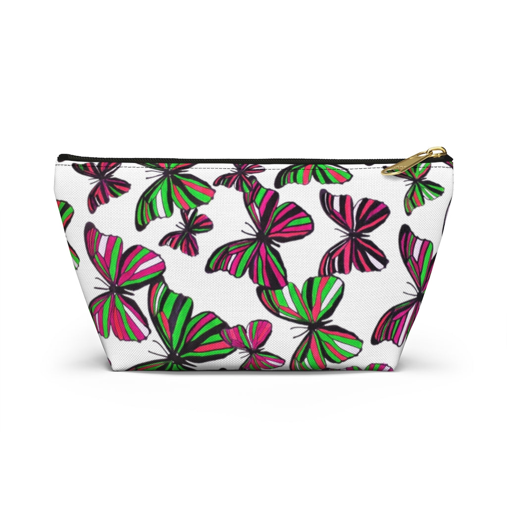 Butterflies White Accessory Pouch