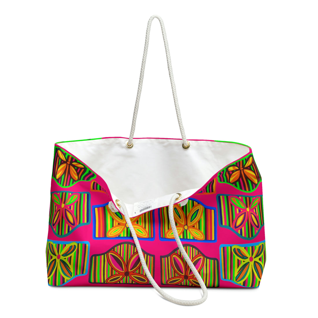 Hot Pink Deco Print Weekender Tote Bag