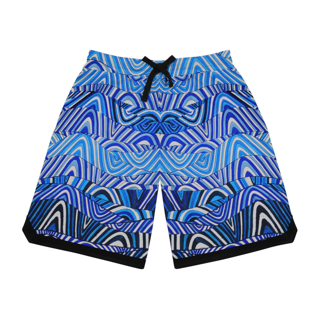 slate waves print basketball shorts for men