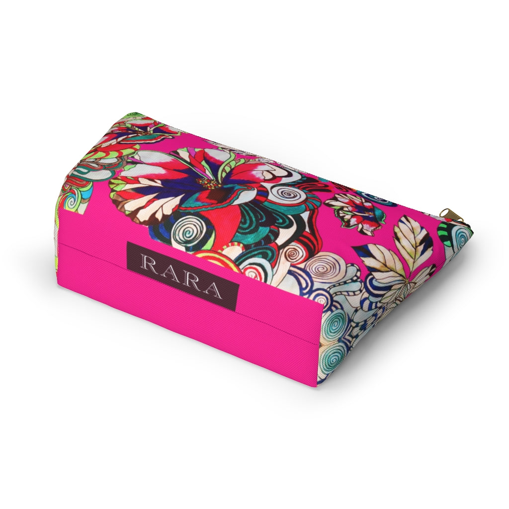 Floral Pop Hot Pink Accessory Pouch