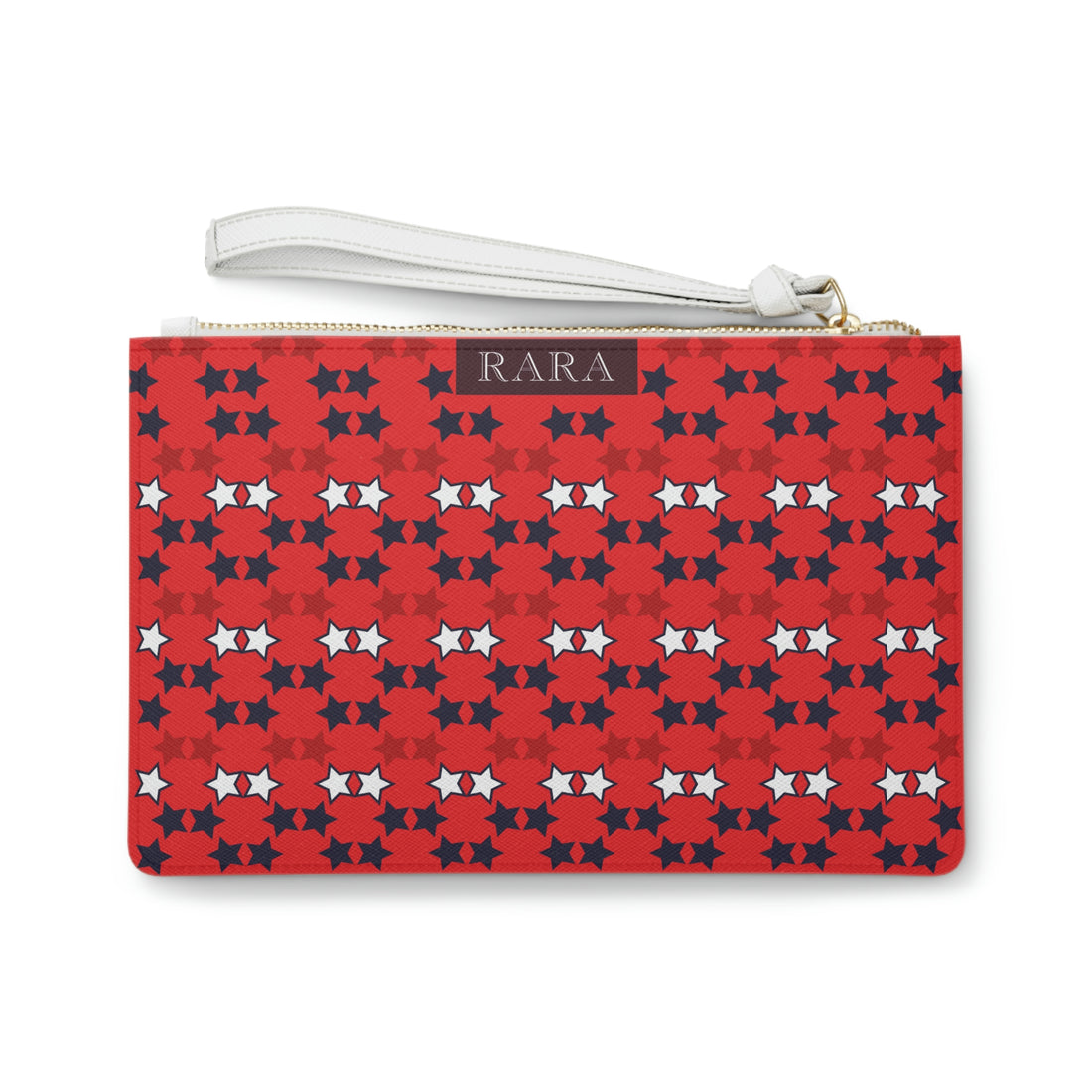 Red Star Print Clutch Bag