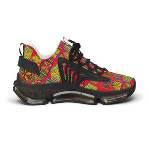 Red Deco Print OTT Women's Mesh Knit Sneakers