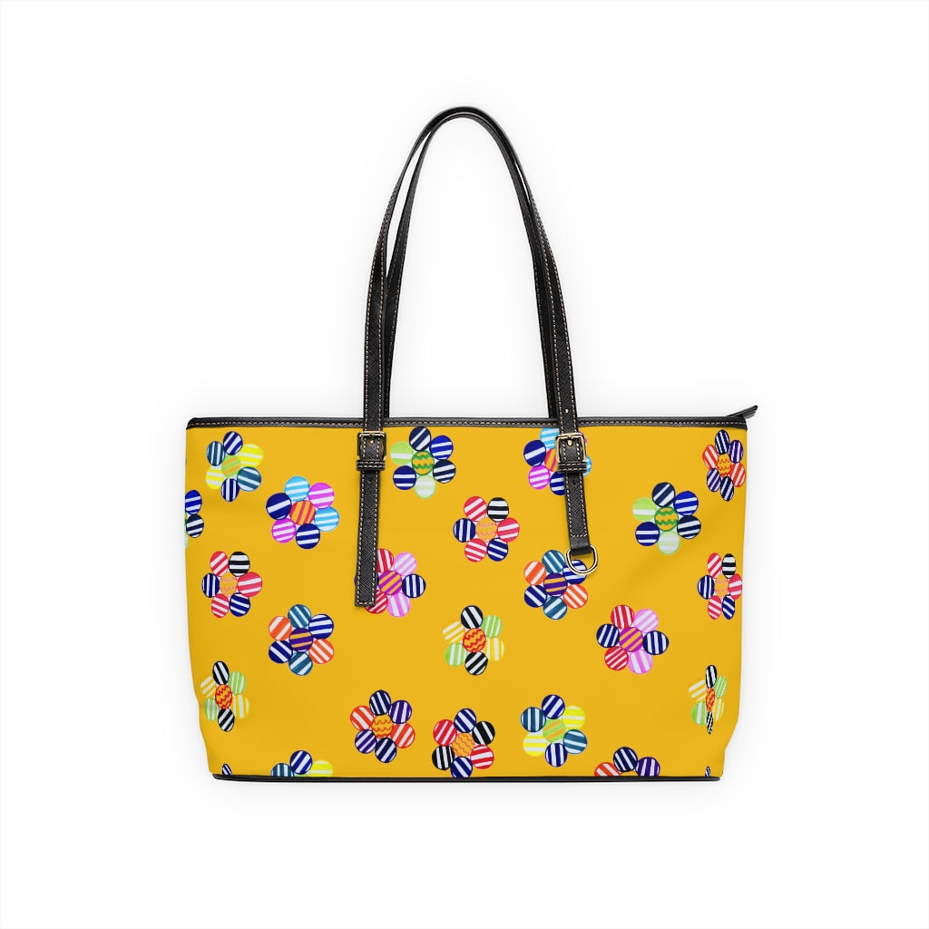 Yellow Candy Florals PU Leather Shoulder Bag