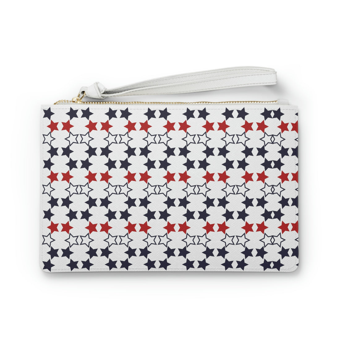 White Star Print Clutch Bag