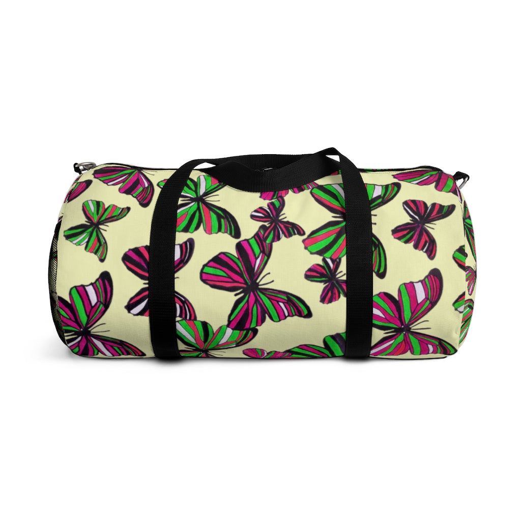 Butterflies Cream Duffel Bag