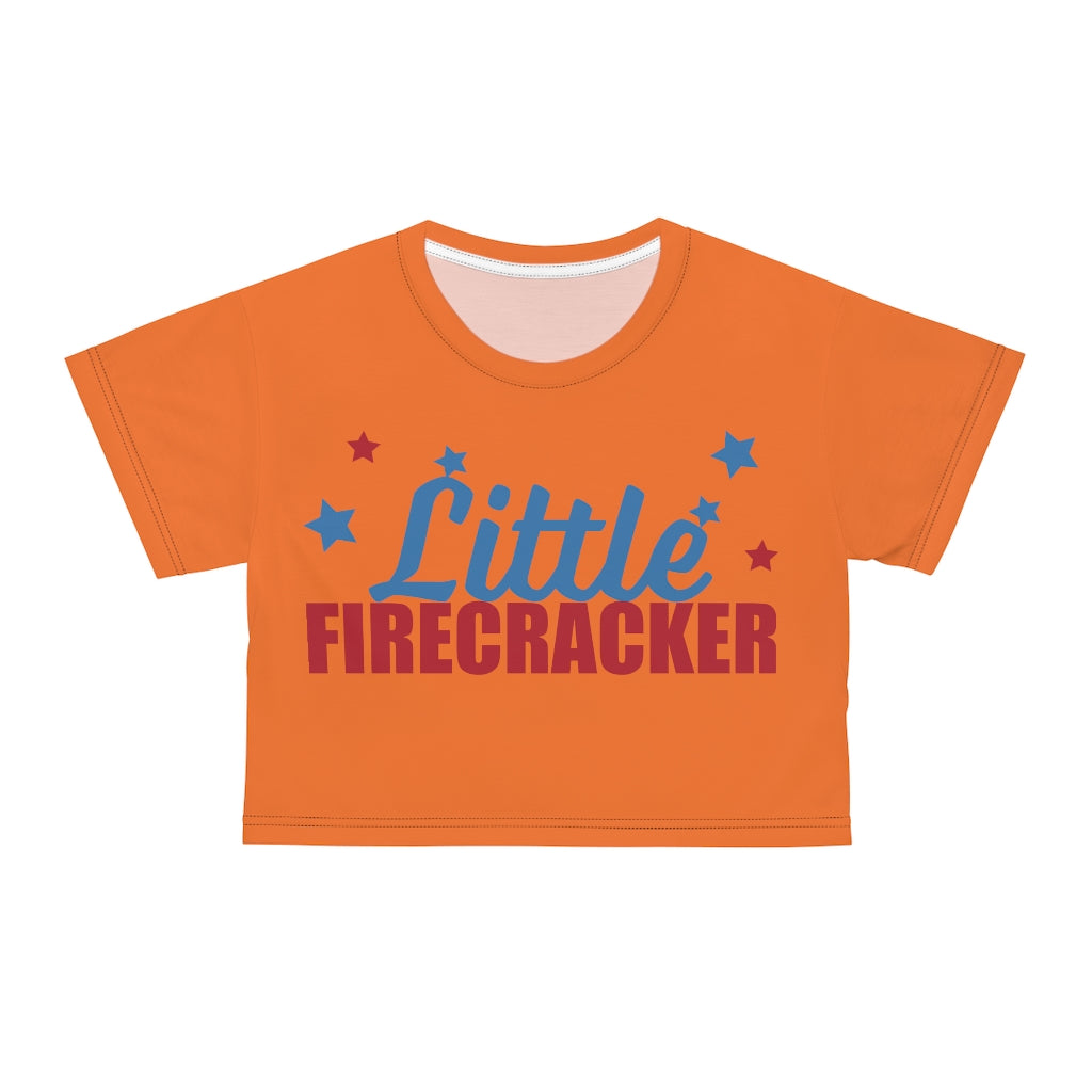 orange orange firecracker crop t-shirt for women 