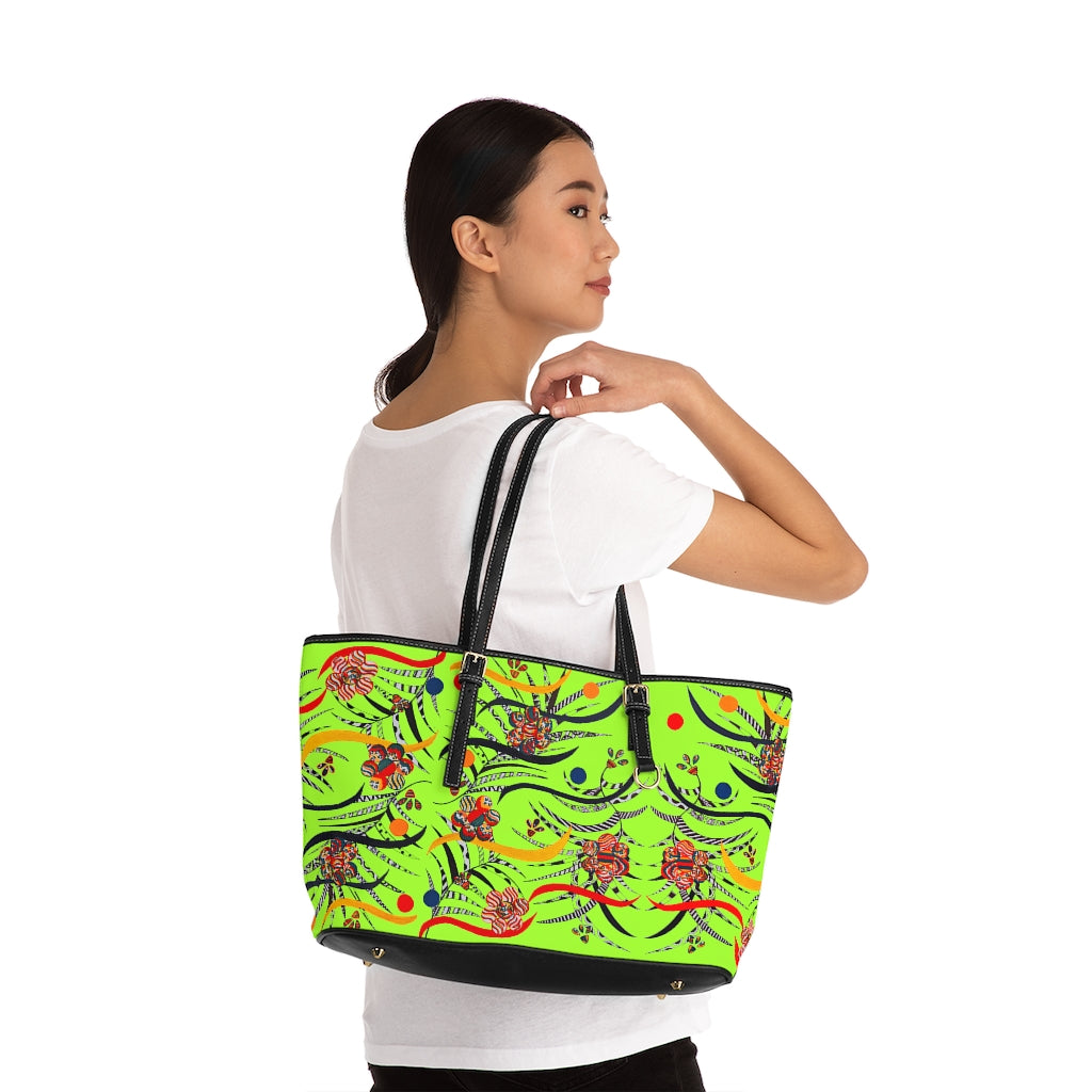 Lime Green Wilderness PU Leather Shoulder Bag