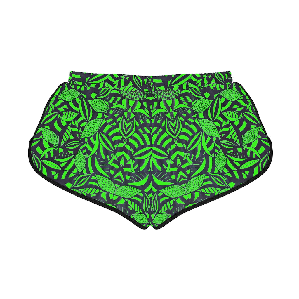Neon Green Tropical Minimalist Relaxed Shorts