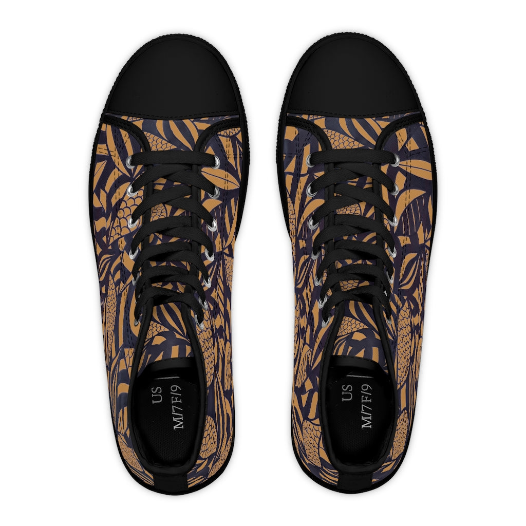 tussock tropical print hightop women's sneakers