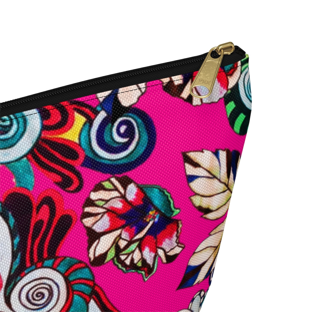 Floral Pop Hot Pink Accessory Pouch