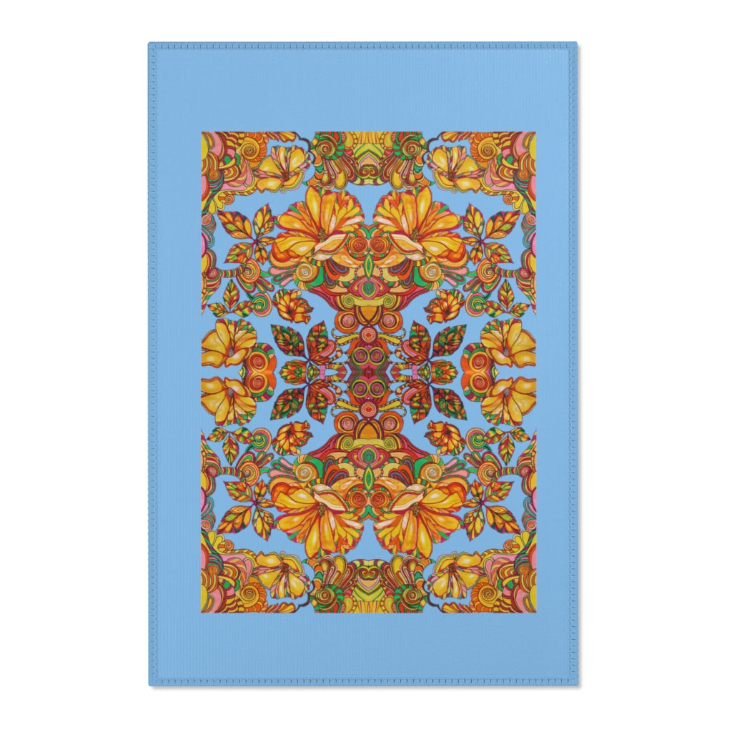 Artsy Floral Sky Area Rug