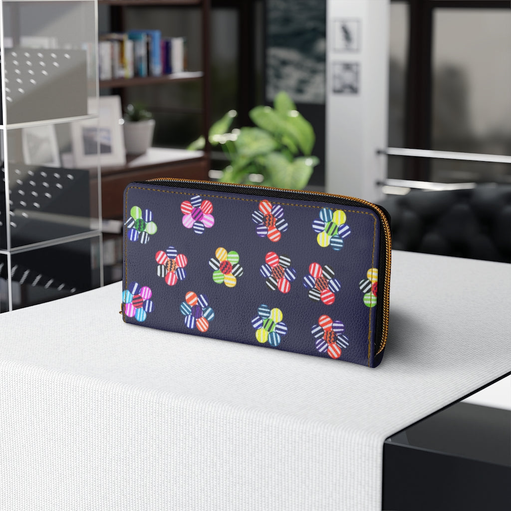 Ink floral print clutch wallet