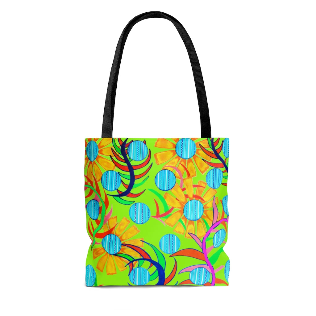 AOP The Sunflower Lime Tote Bag