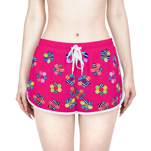 Hot Pink Candy Florals Relaxed Shorts