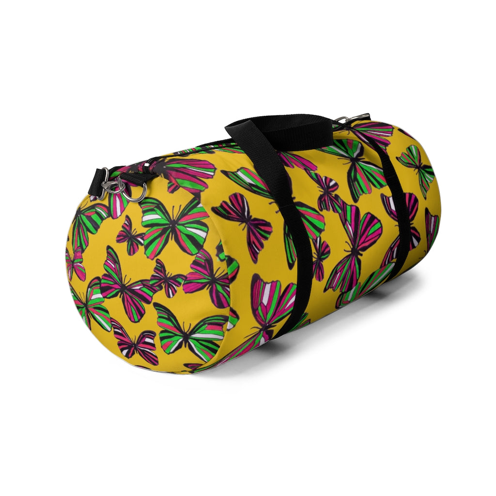 Butterflies Yellow Duffel Bag