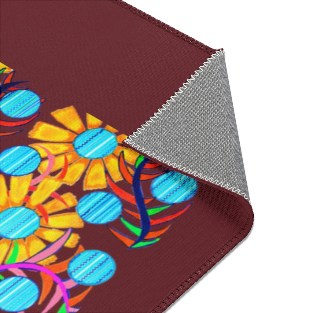 Sun Flower Marsala Area Rug