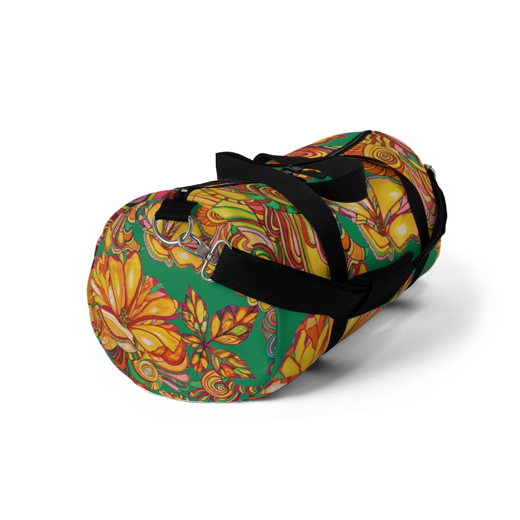 Artsy Floral Emerald Duffel Bag