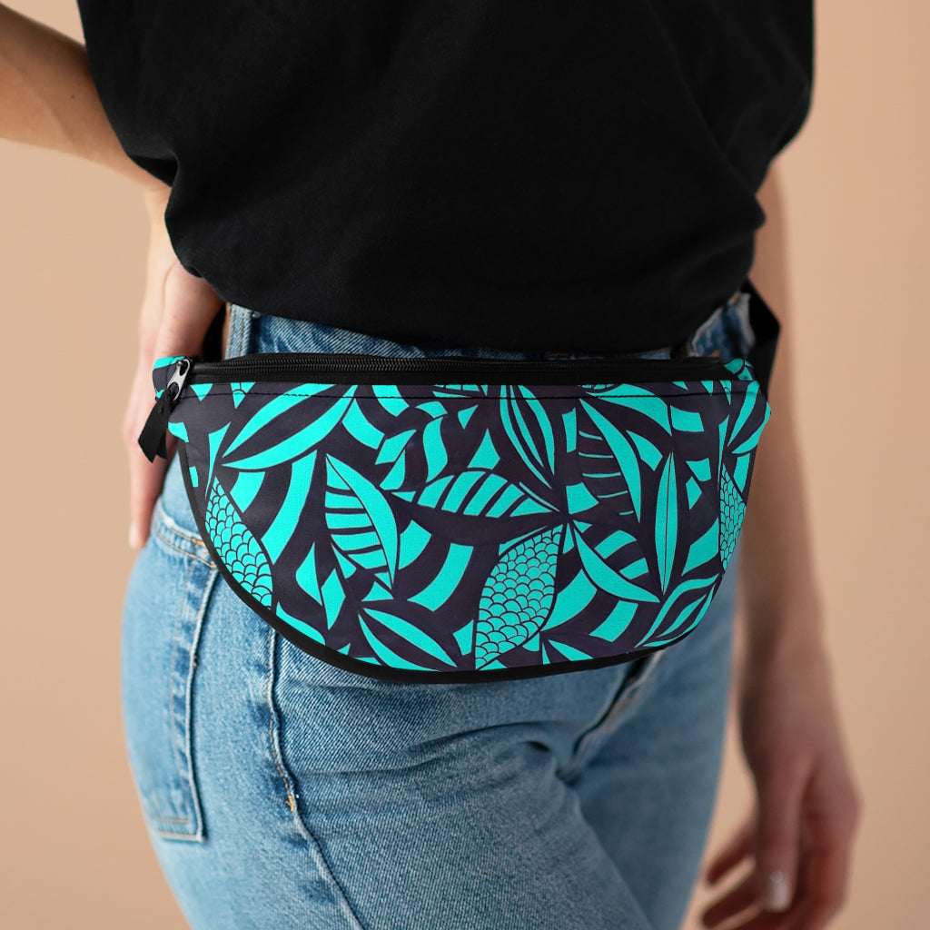 Cyan Tropical Minimalist Fanny Pack