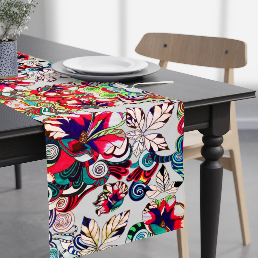 Artsy Floral Pop Slate Table Runner