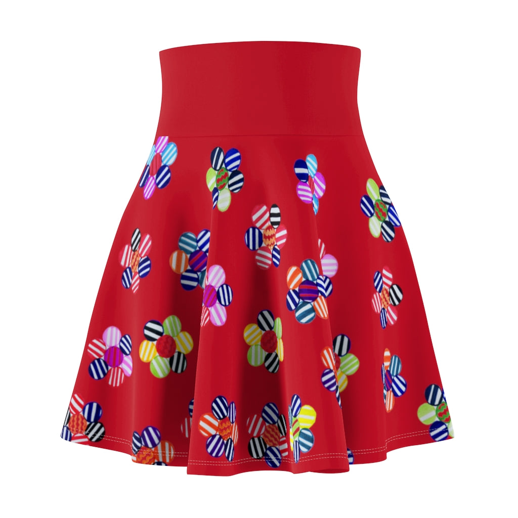 Rouge Red Candy Florals Skater Skirt