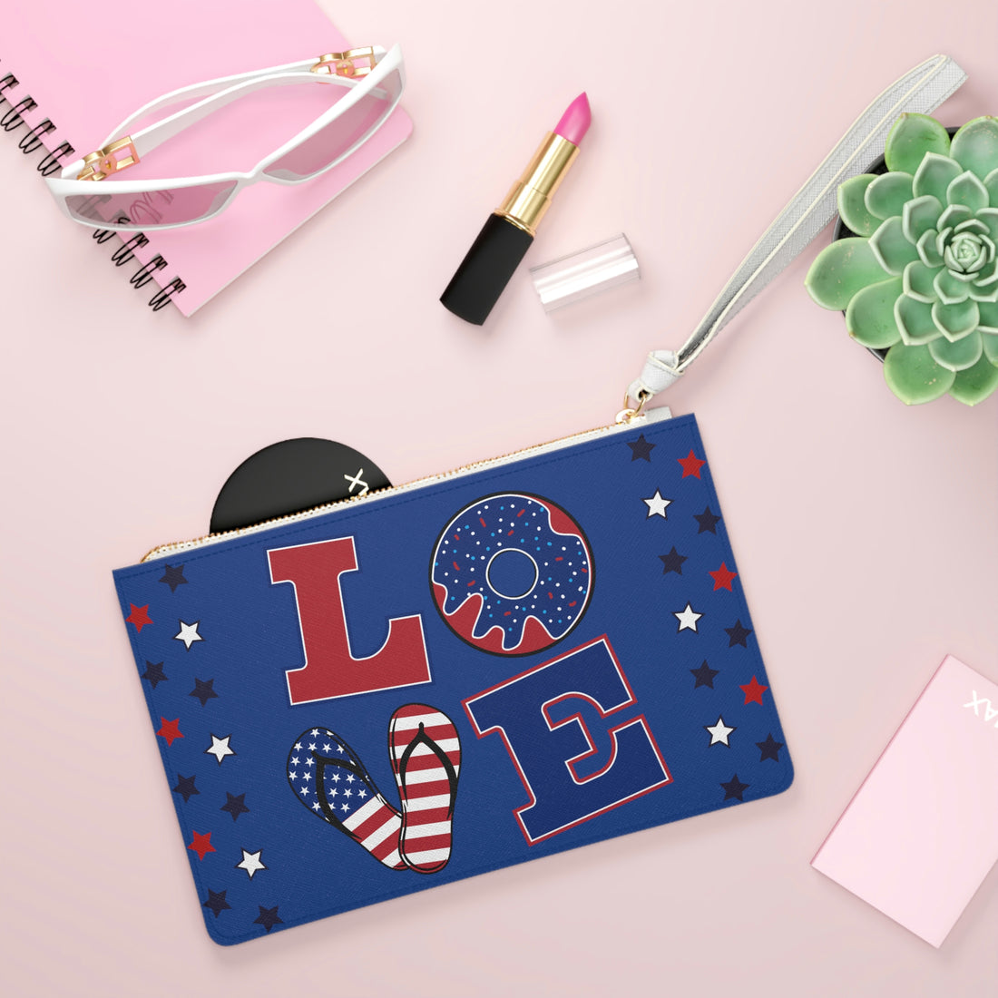 Royal Blue American Love Clutch Bag