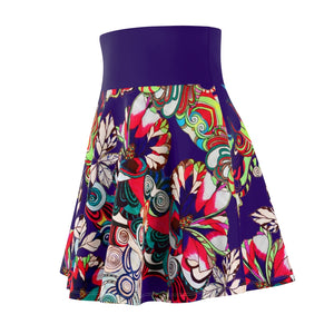 Graphic Floral Violet Skater Skirt