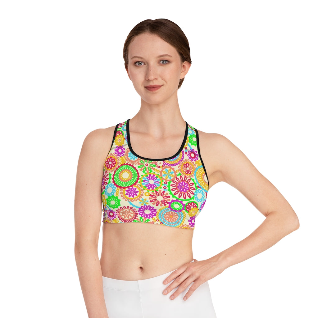 Lemon 70's Vibe (AOP) Sports Bra