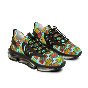 Icy Blue Deco Print OTT Men's Mesh Knit Sneakers