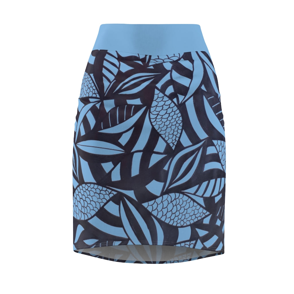 Tropical Minimalist Sky Pencil Skirt