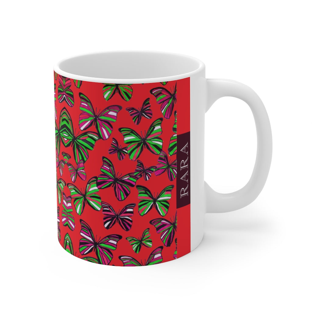 Butterflies Red Mug 11oz