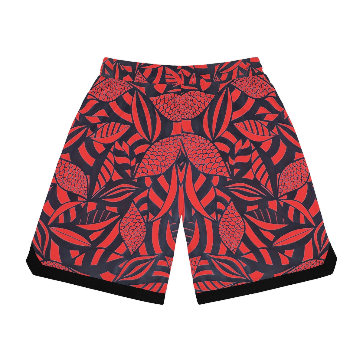 Vermillion Tropical Minimalist Basketball Rib Shorts (AOP)