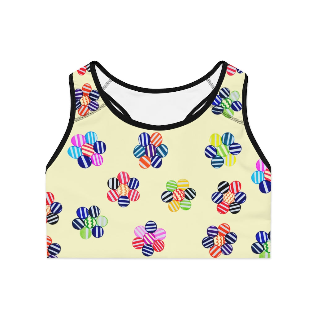 Cream Candy Florals (AOP) Sports Bra