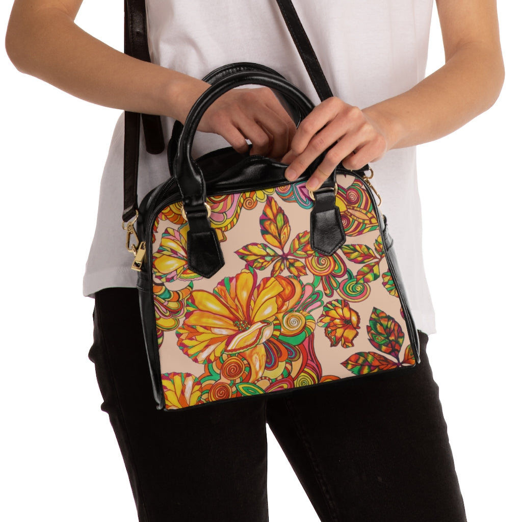 Nude Artsy Floral AOP Handbag