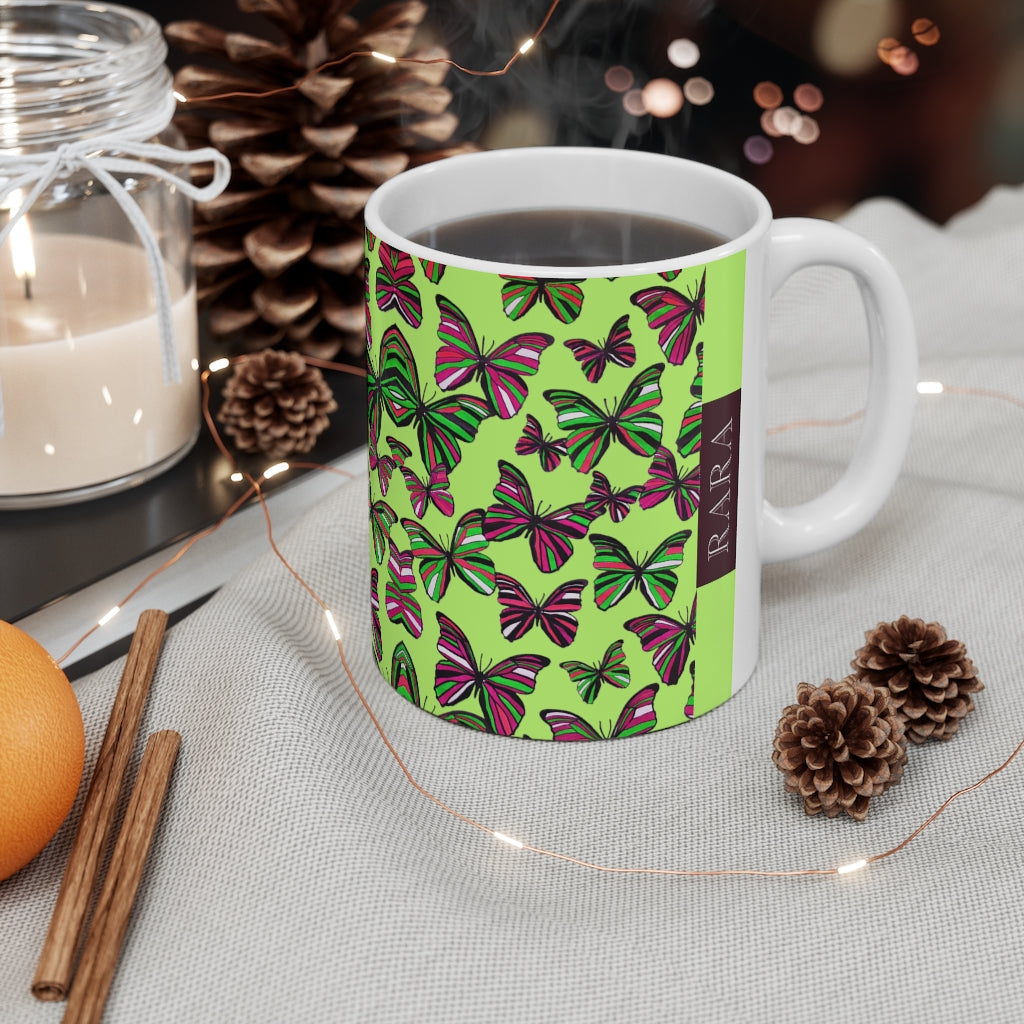 Butterflies Lime Mug 11oz