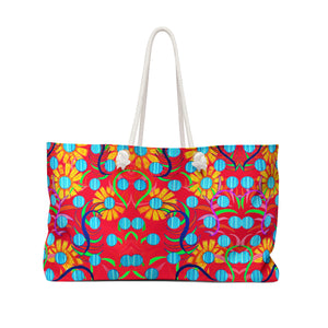 Red Sunflower Weekender Open Beach Tote Bag