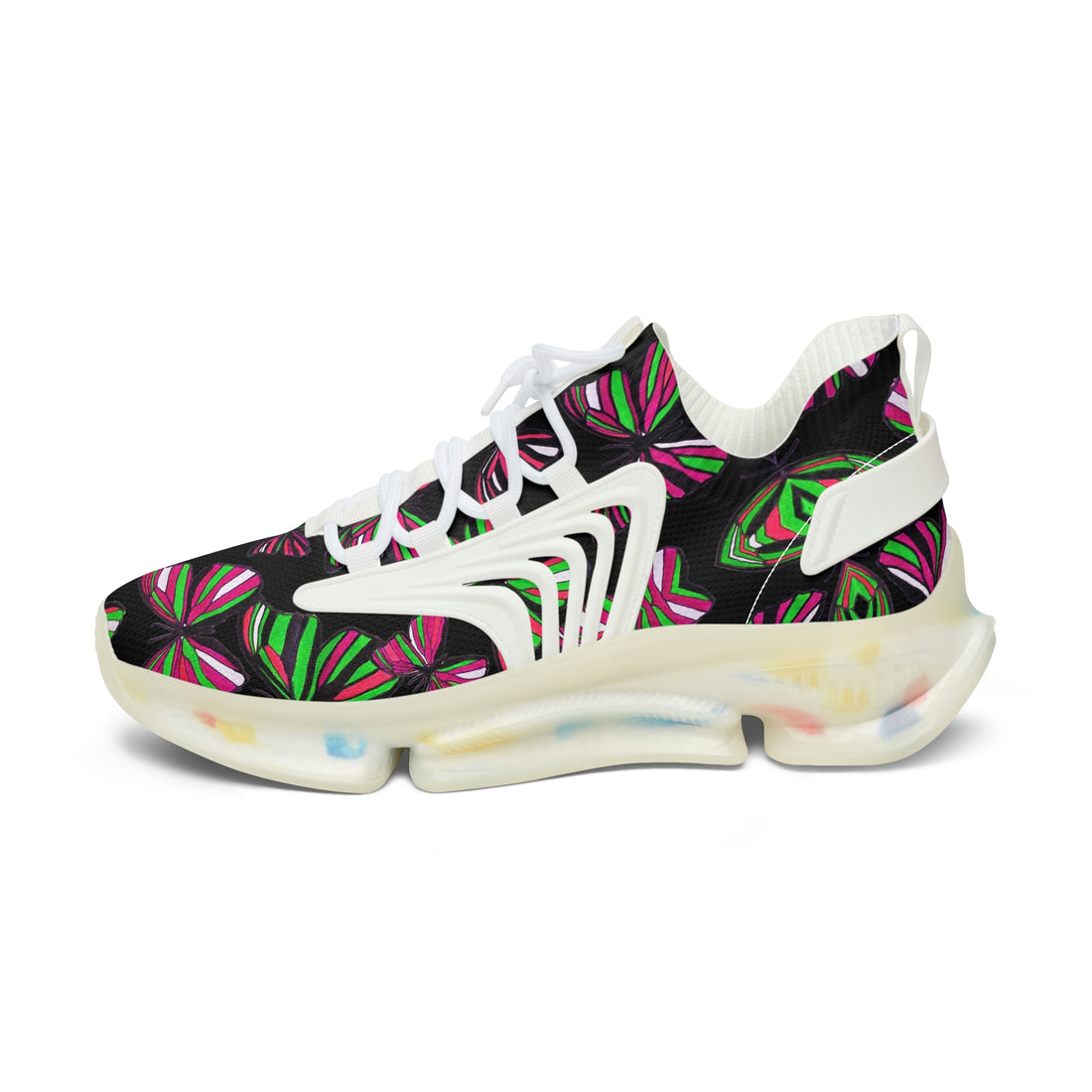 Black Butterfly Printed OTT Women's Mesh Knit Sneakers