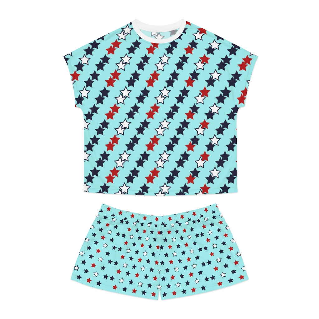 Sky Star Print Short Pajama Set (AOP)