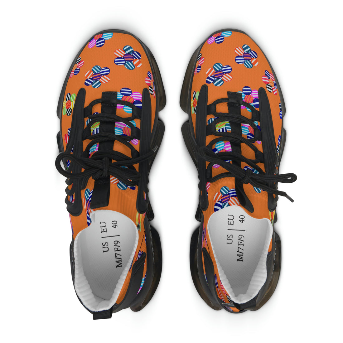 Peach Candy Floral Printed OTT Women's Mesh Knit Sneakers