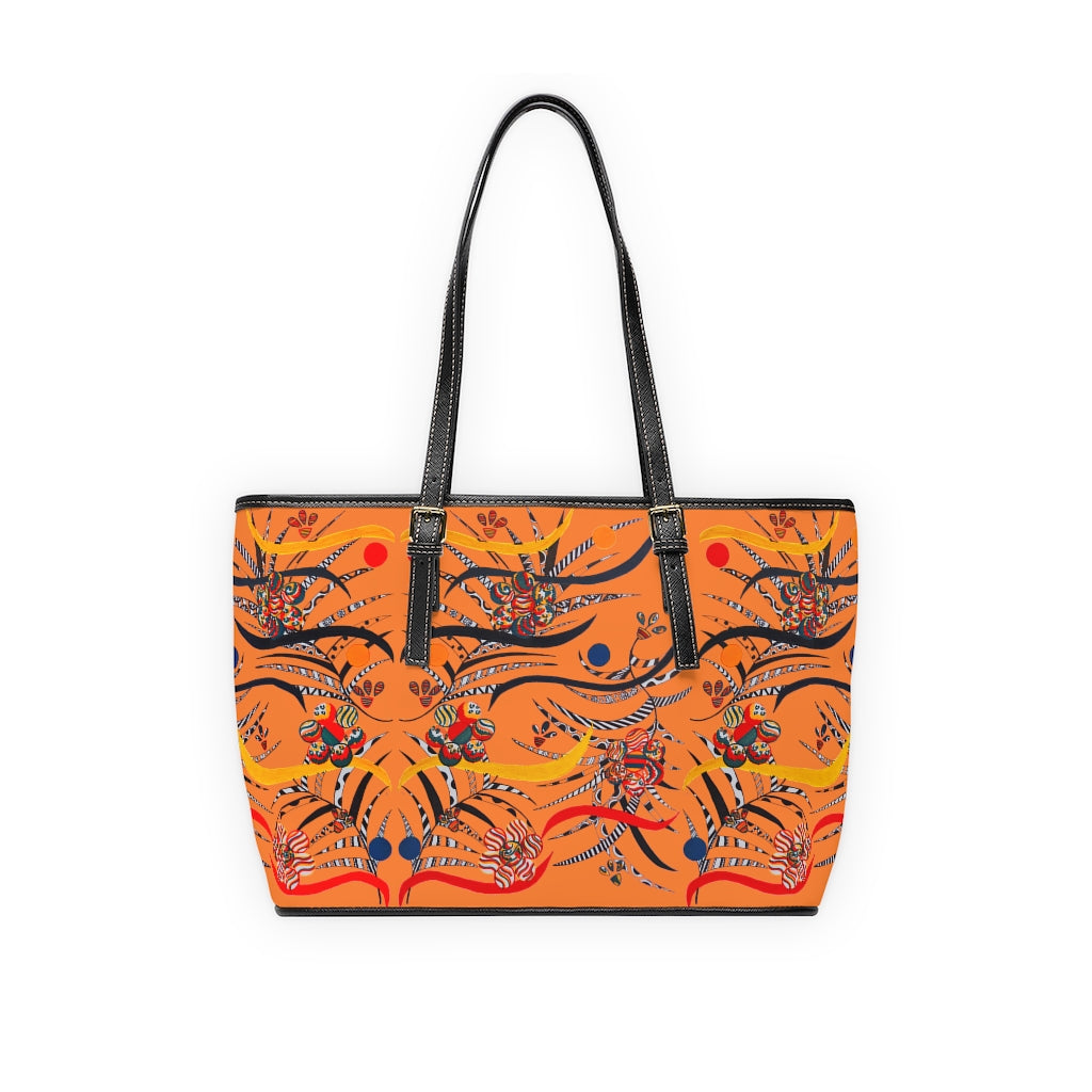 peach  animal & jungle print tote bag