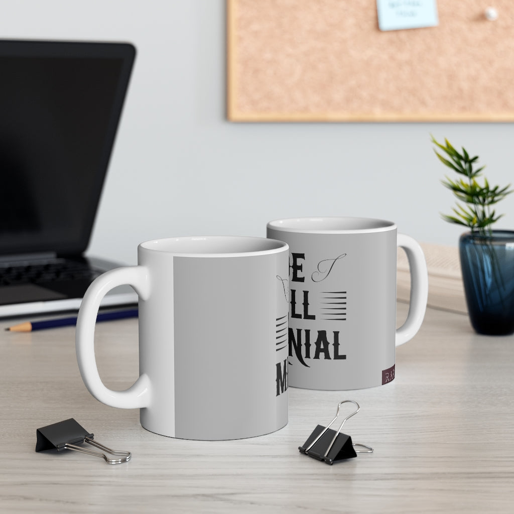 Millennial White Grey Ceramic Mug 11oz