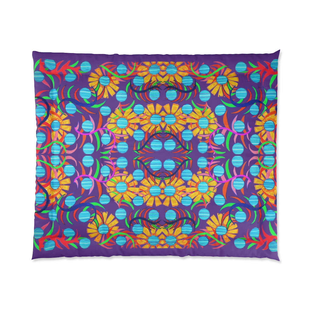 Sunflower Bloom Purple Comforter