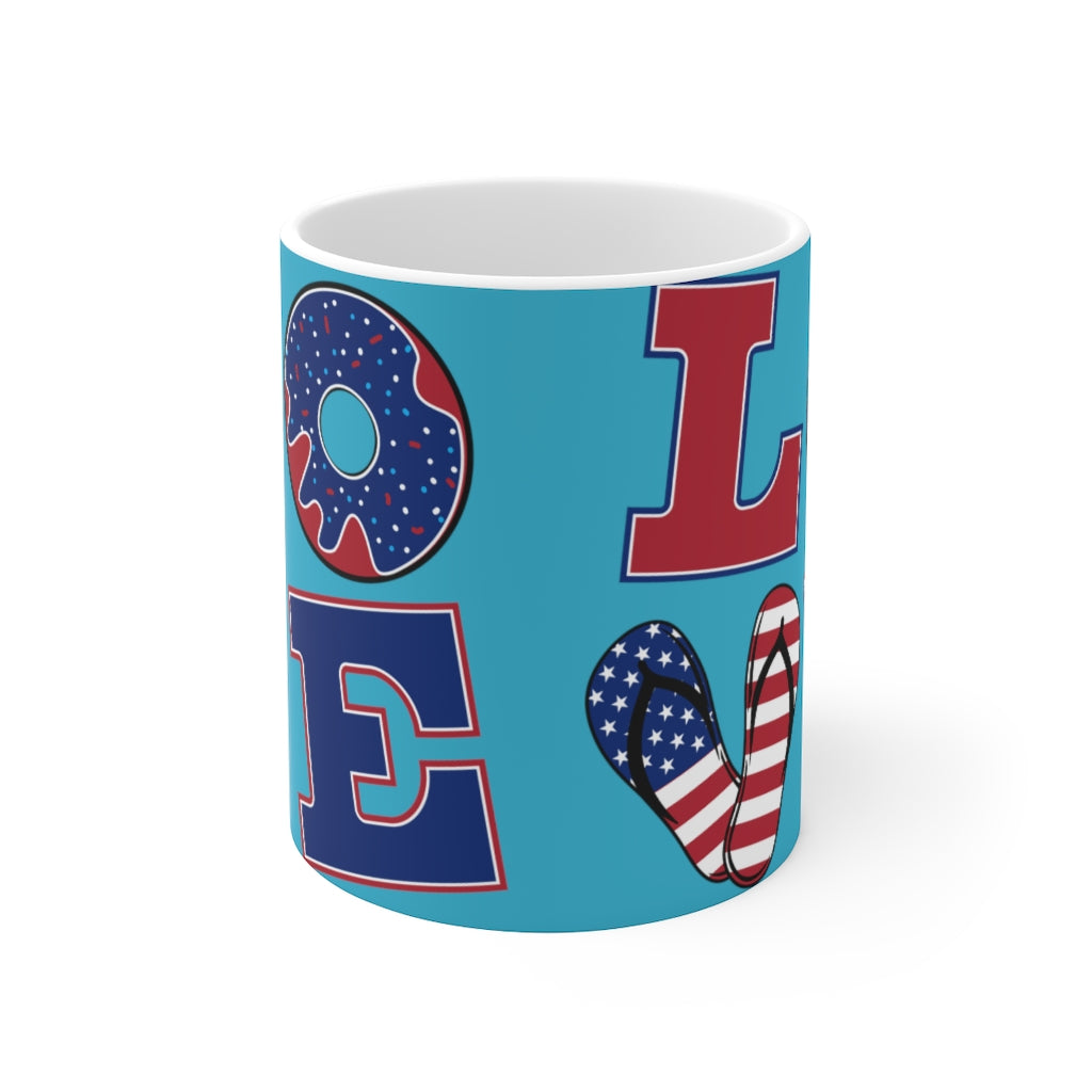 LOVE Ceramic Aqua Mug 11oz