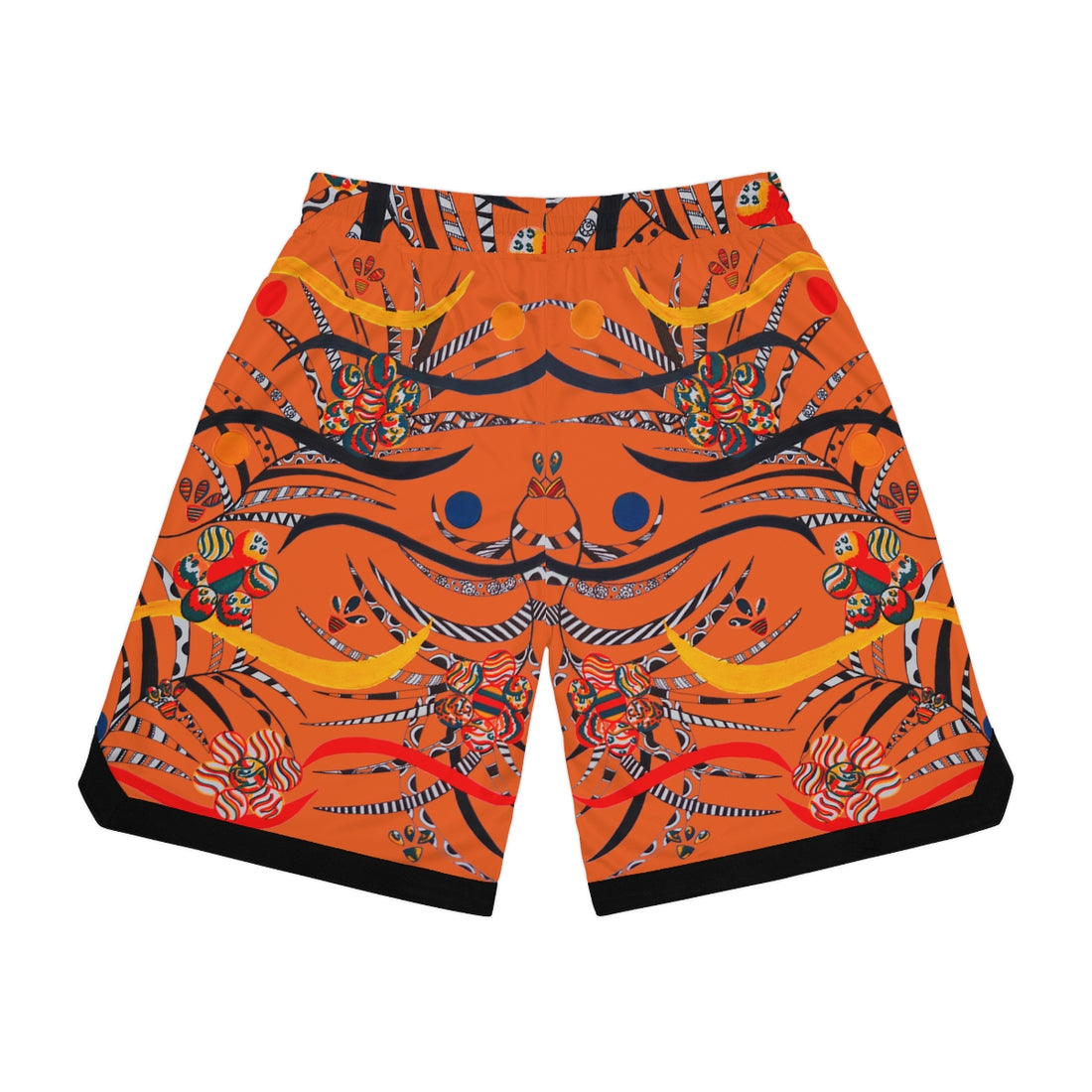 Orange Wilderness Basketball Rib Shorts (AOP)