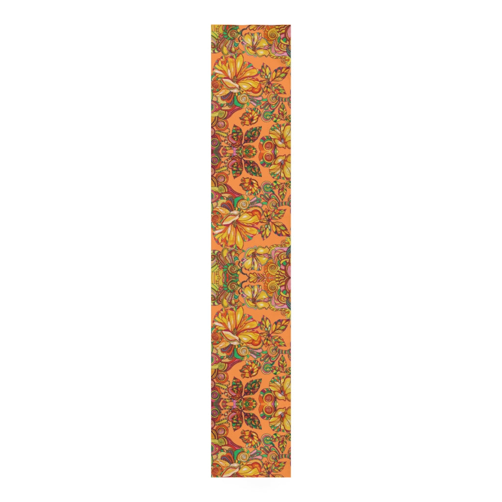 Artsy Floral Peach Table Runner