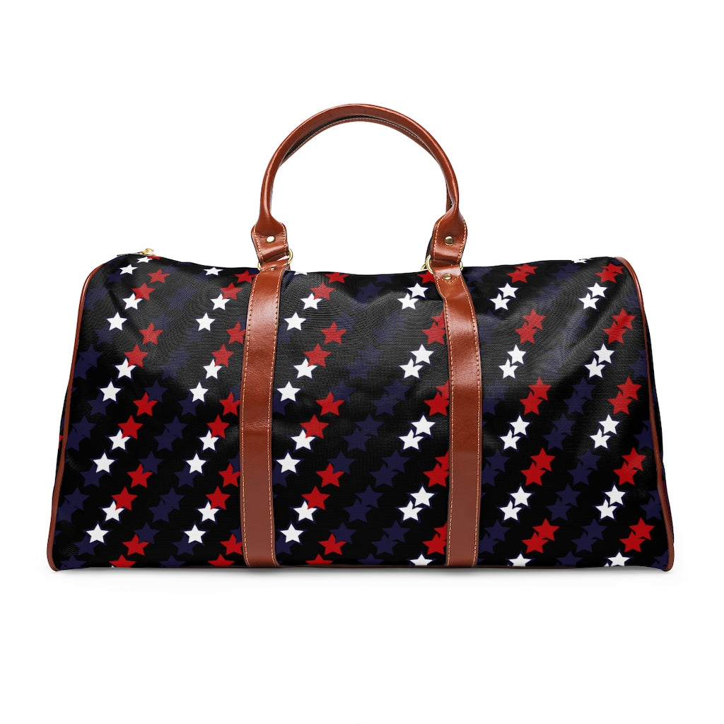 black star print travel bag