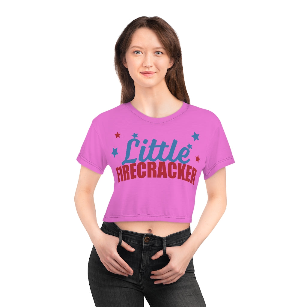 pink firecracker crop t-shirt for women 