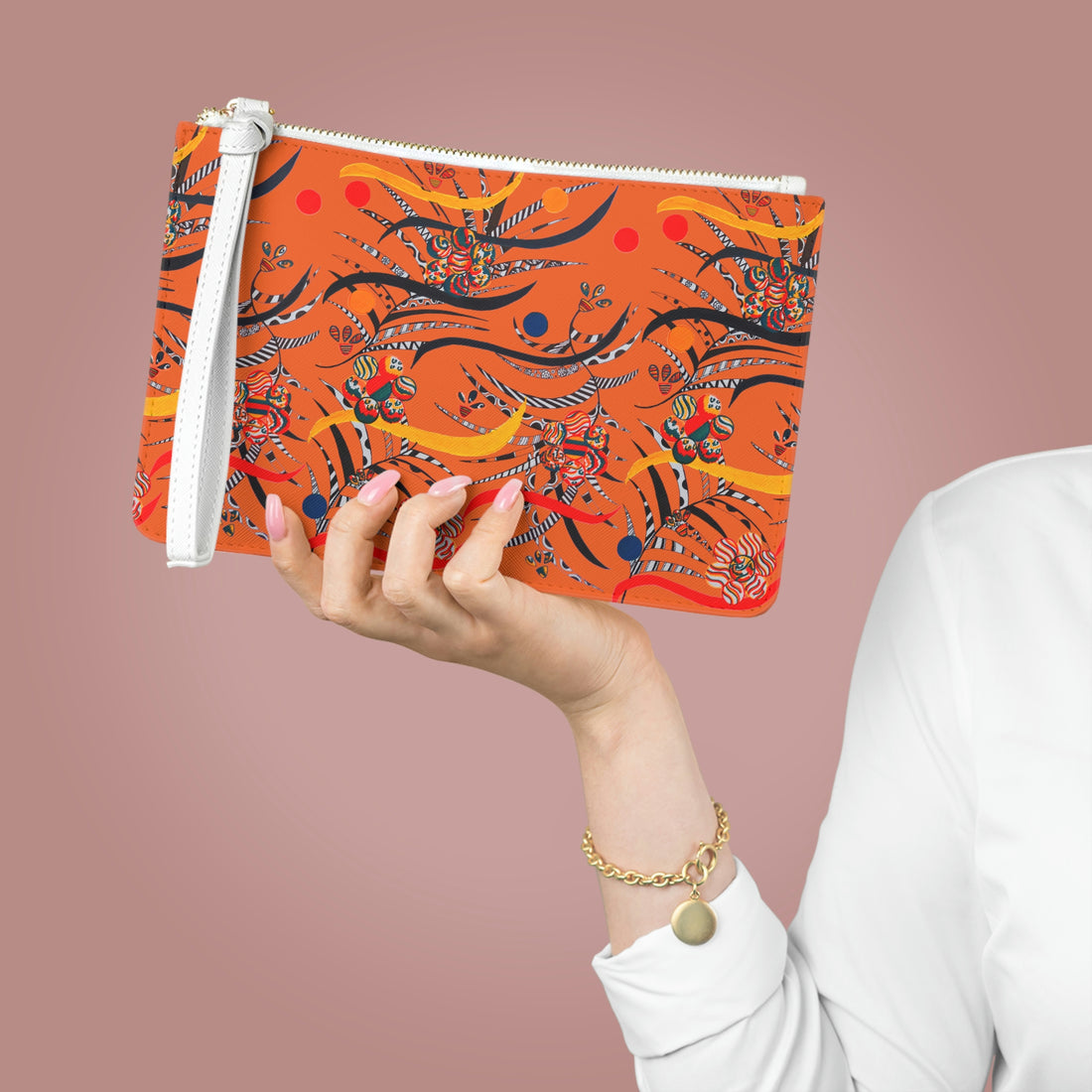 Orange Wilderness Clutch Bag