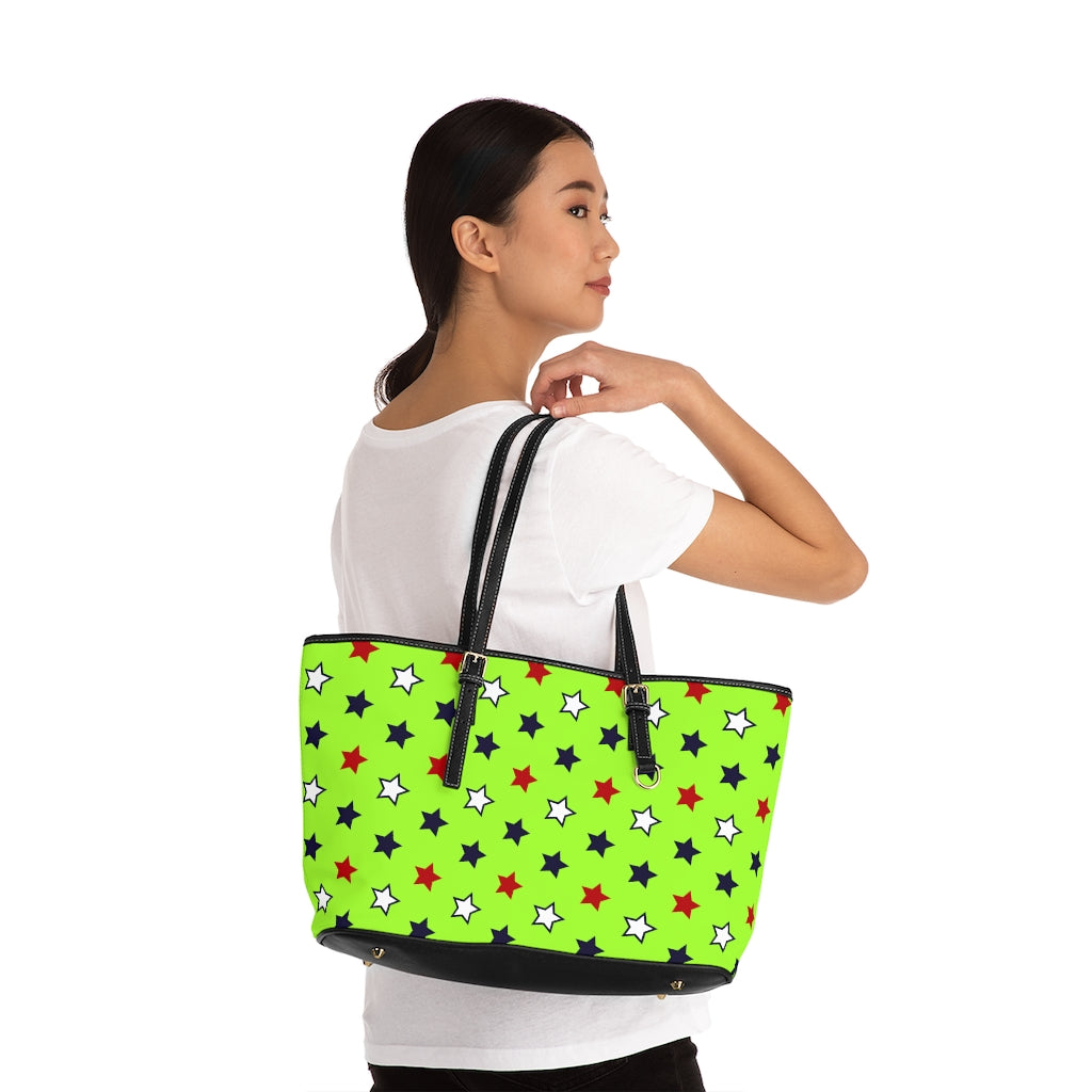 Starry Lime PU Leather Shoulder Bag