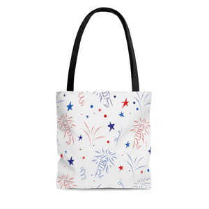 AOP Fire Works Tote Bag